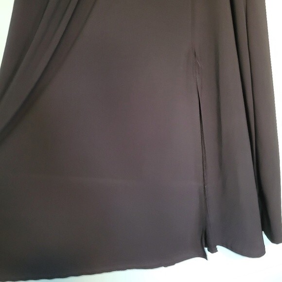Tiffany & Grey Black Midi Skirt Side Slits Size 2X - Picture 2 of 6